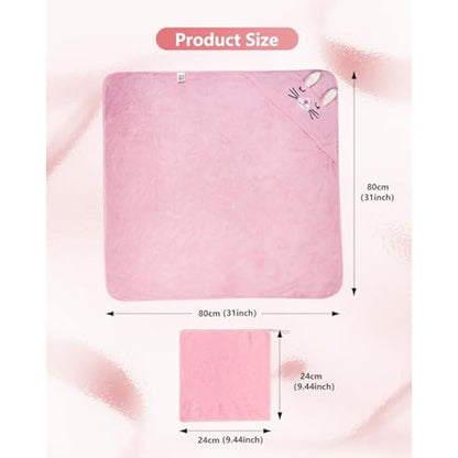 Hooded Baby Towel – Pink Cat Baby Bath Towel with Animal Design