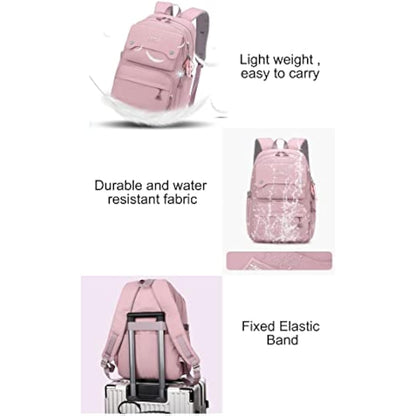 Women's & Teen Girls Laptop Backpack | 35L School & Travel Daypack with Anti-Theft Pocket — Grey