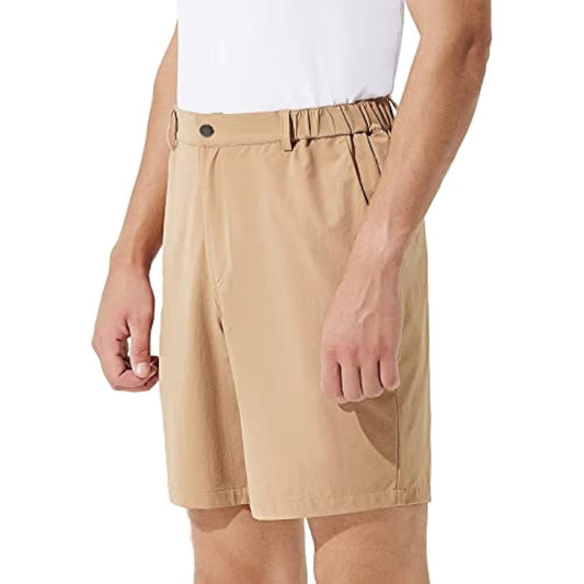 Men's Stretch Golf & Hiking Shorts | 9" Inseam, Quick Dry, 3 Pockets — Brown, Grey, Light Green