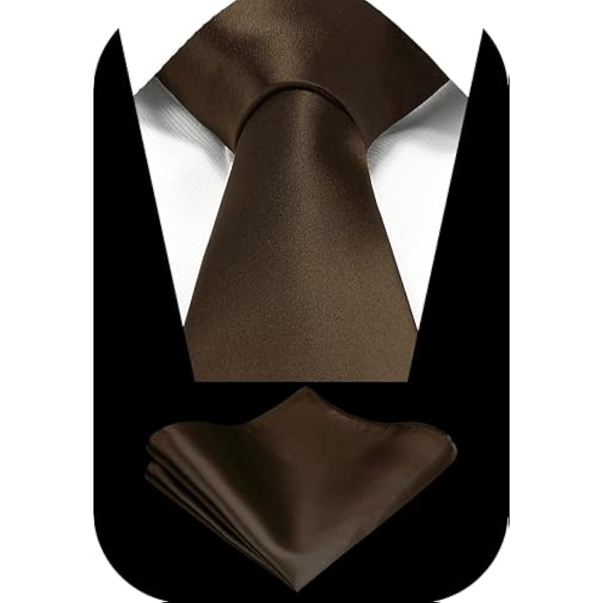 TIE G Satin Necktie & Pocket Square Gift Set | Solid Colour Formal Tie | Korean Fabric