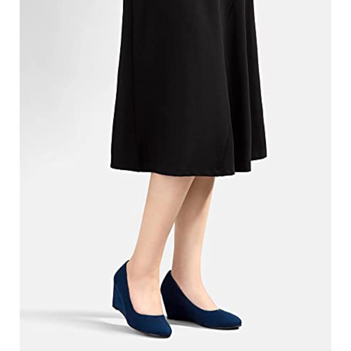 Greatonu Women’s Wedge Court Shoes – Mid Heel Office Platform Shoes