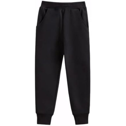 Kids Black Jogging Bottoms | Boys & Girls School PE Tracksuit Sweatpants — Ages 11–12