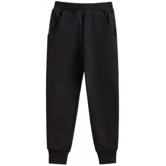 Kids Black Jogging Bottoms | Boys & Girls School PE Tracksuit Sweatpants — Ages 11–12