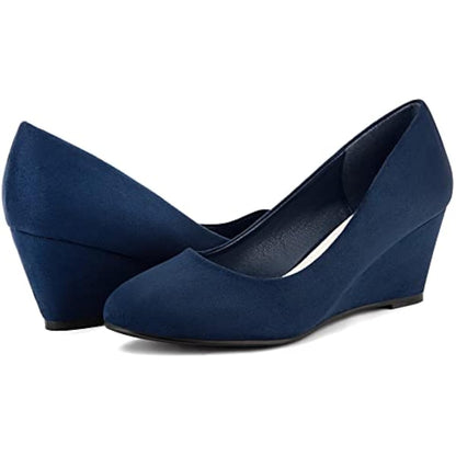 Greatonu Women’s Wedge Court Shoes – Mid Heel Office Platform Shoes