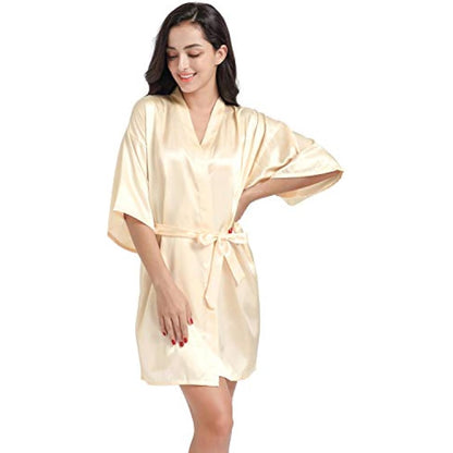 Satin Kimono Robe for Women & Girls | Bridal, Bridesmaid & Spa Bathrobe