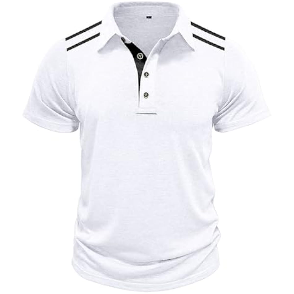 Men's Short Sleeve Polo Shirt | Regular Fit Summer Casual Top — White, Size L