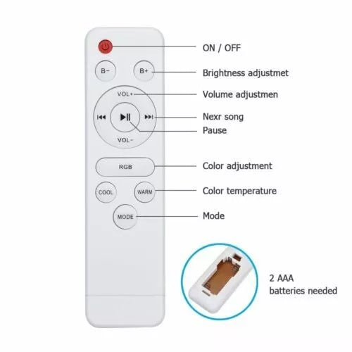 LED RGB Ceiling Light with Bluetooth Speaker – 48W Music Lamp with Remote & APP Control, Colour Changing, Dimmable, Night Light Mode, 33cm