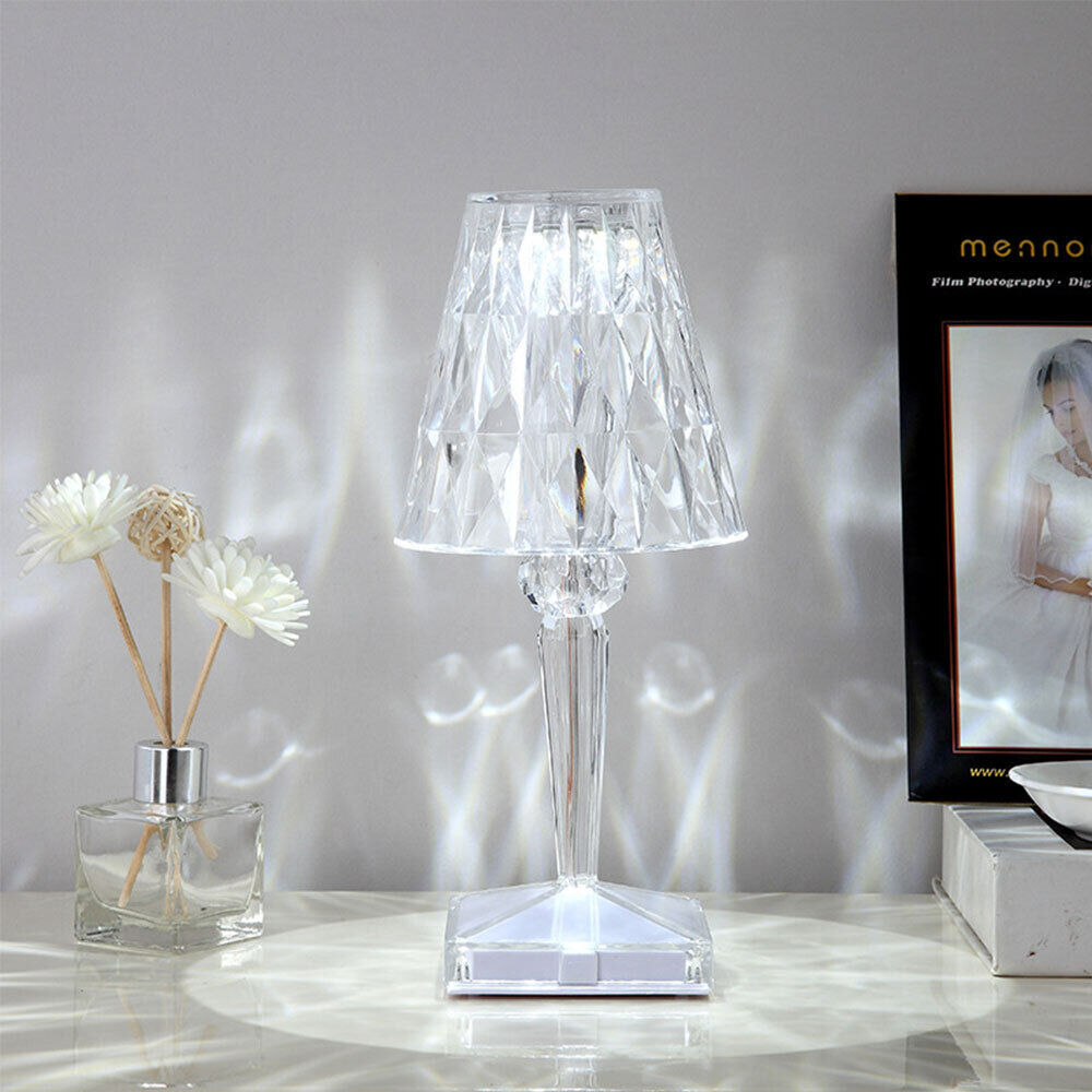 RGB Crystal Touch Table Lamp – Diamond Rose LED Bedside Light with Remote & USB/Rechargeable Modes | 16 Colours