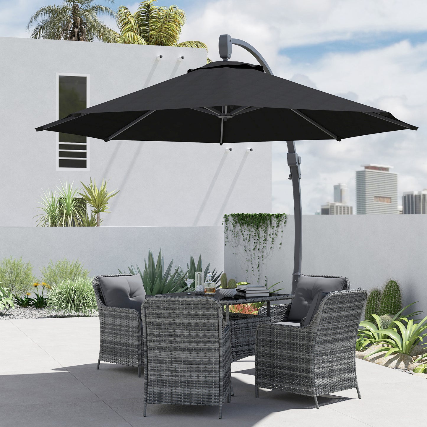 Outsunny 3m Cantilever Garden Parasol | 360 Degree Rotation