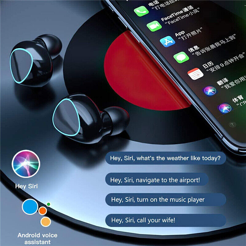 Bluetooth Wireless Headphones – TWS In-Ear Earbuds with LED Display Noise Cancellation Waterproof – Mini Pods