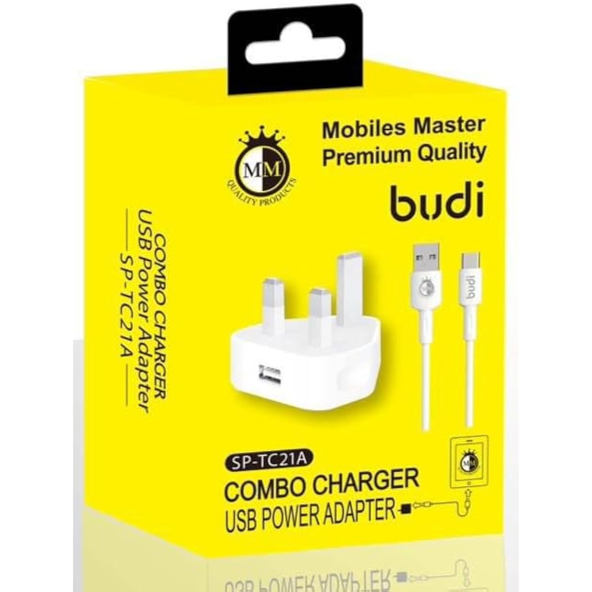 Budi - Combo Charger USB Power Adapter with USB-A to USB-C Cable - SP-TC21A-USBC