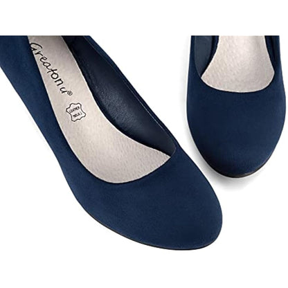Greatonu Women’s Wedge Court Shoes – Mid Heel Office Platform Shoes
