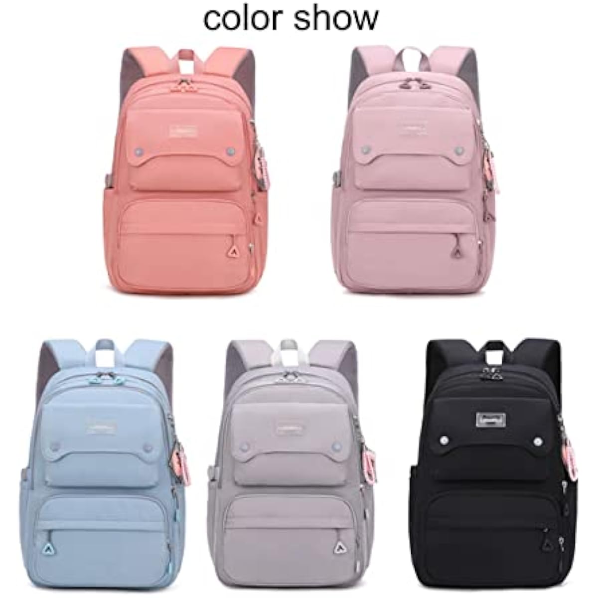Women's & Teen Girls Laptop Backpack | 35L School & Travel Daypack with Anti-Theft Pocket — Grey