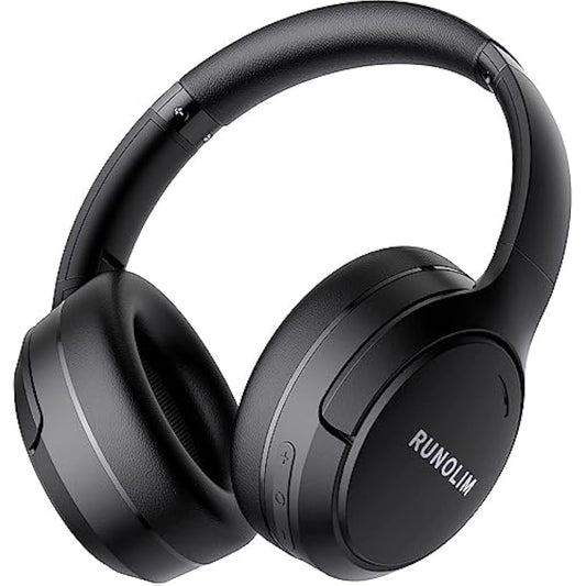 RUNOLIM Hybrid Active Noise Cancelling Headphones, Wireless Over Ear Bluetooth Headphones with Microphone, 70H Playtime, Foldable Wireless Headphones with HiFi Audio, Deep Bass for Home Travel Office