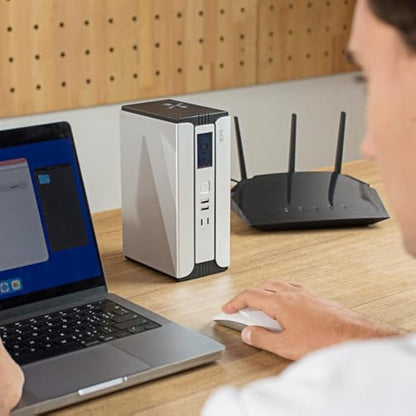 SKE Mini UPS for Router | 30000mAh Battery Backup & Surge Protector | USB-C & DC 9V/12V | UK