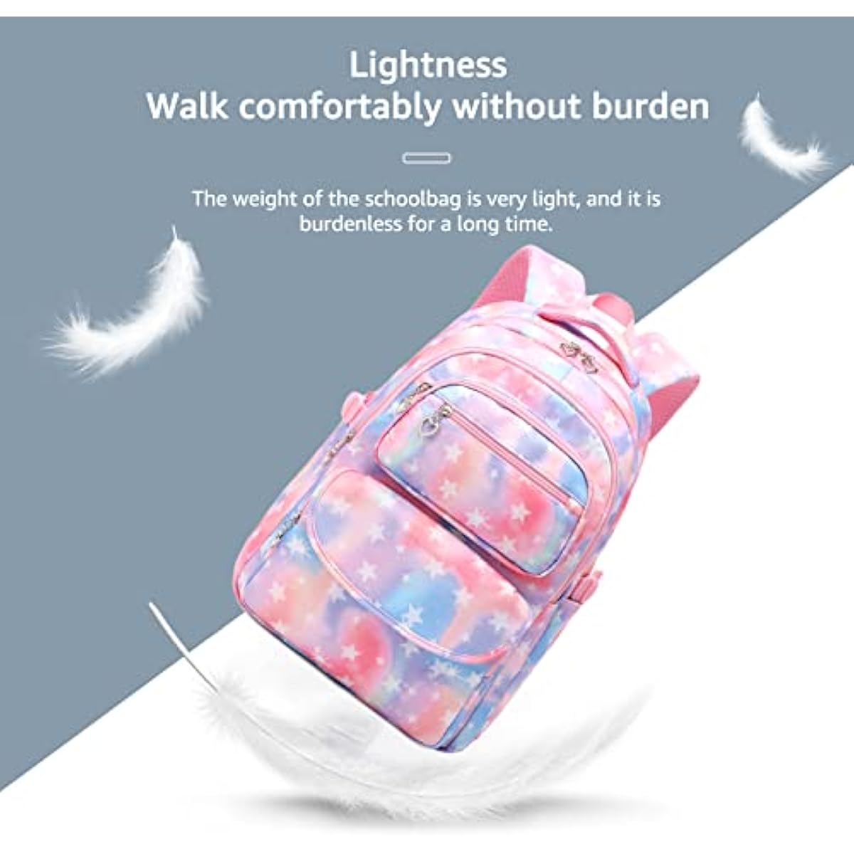 Girls School Bag Set 3-Piece | 22L Backpack, Lunch Bag & Pencil Case — Ages 10–14, Pink Star