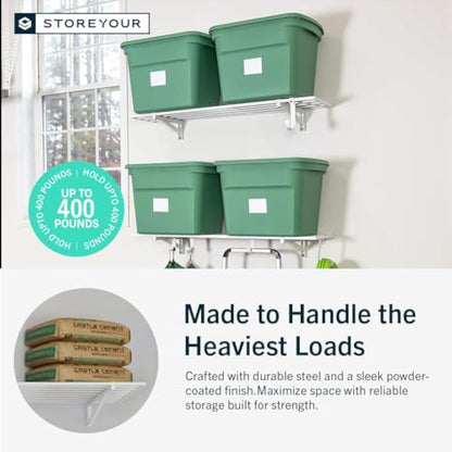 StoreYourBoard 2 Pack Heavy Duty Wall Shelves – 2ft x 4ft Garage Storage Shelving