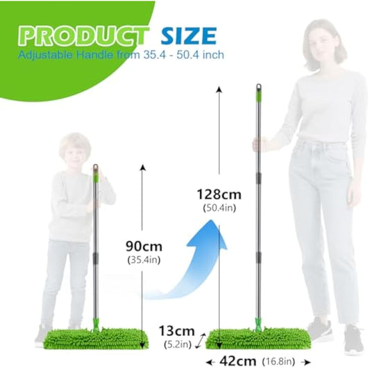 Masthome Flat Mop for Floor Cleaning – Double-Sided Microfibre Mop with 4 Washable Pads