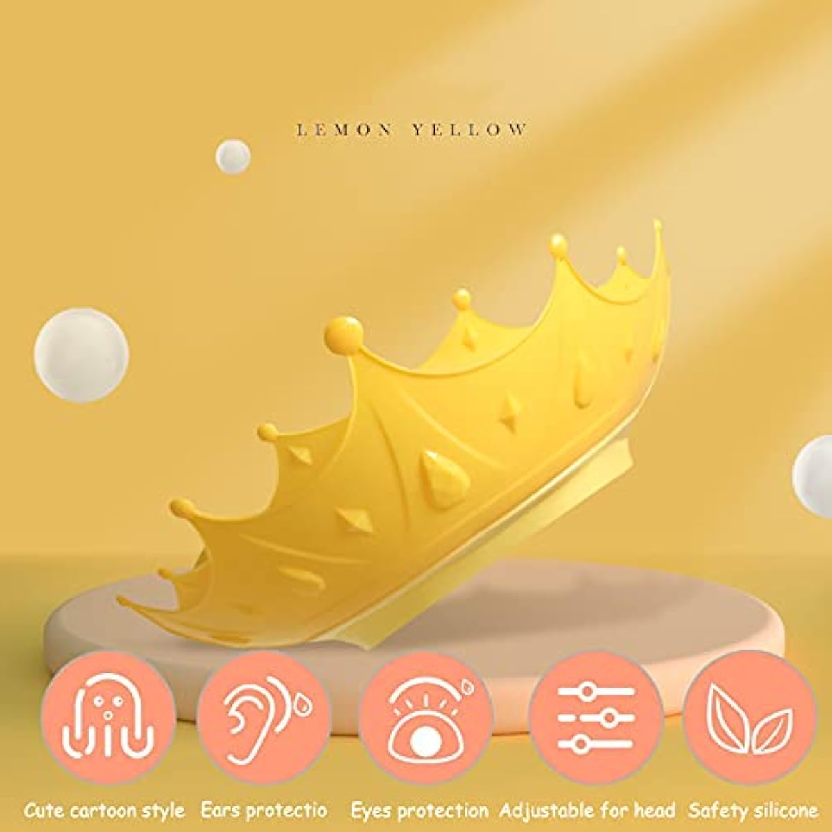2 Pcs Baby Shower Cap Shield – Kids Shampoo Visor Hat for Eye and Ear Protection, Cute Crown Design – Adjustable for 0–9 Year Olds (2 Pack)