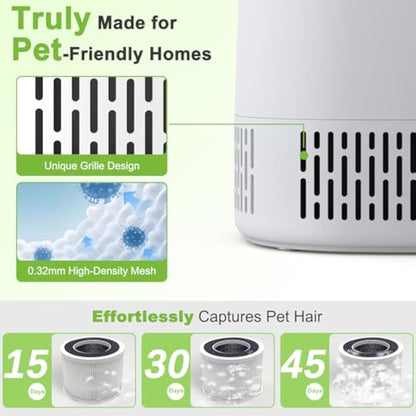 CHUBOOR Smart Air Purifier PJ07 – H13 HEPA, CADR 250m³/h, App & Alexa Control, Quiet Sleep Mode