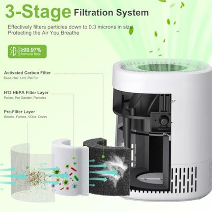 CHUBOOR Smart Air Purifier PJ07 – H13 HEPA, CADR 250m³/h, App & Alexa Control, Quiet Sleep Mode