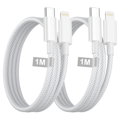 USB-C to Lightning Cable 1m 2 Pack – MFi Certified Braided iPhone Charging Cable