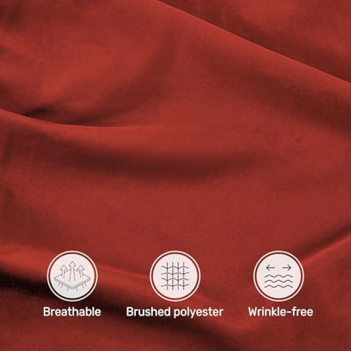 Puredown King Size Fitted Sheet – Deep 35cm Brushed Microfibre Bed Sheet Red