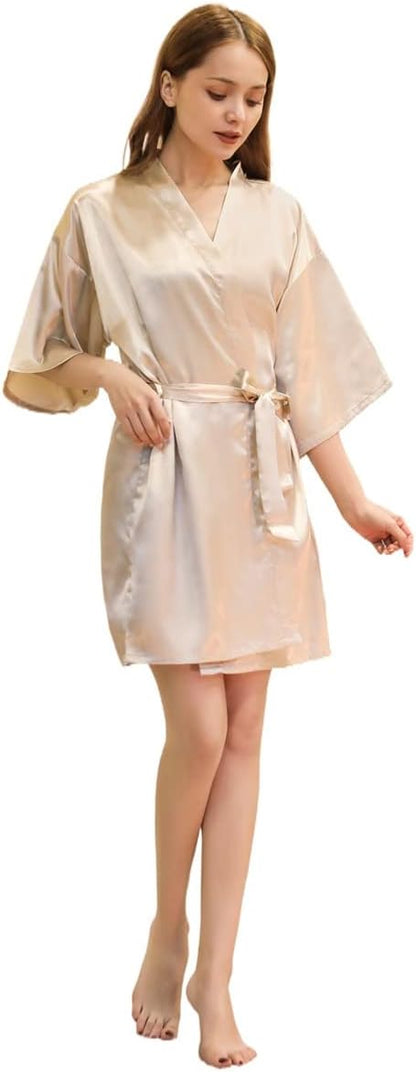 Satin Kimono Robe for Women & Girls | Bridal, Bridesmaid & Spa Bathrobe