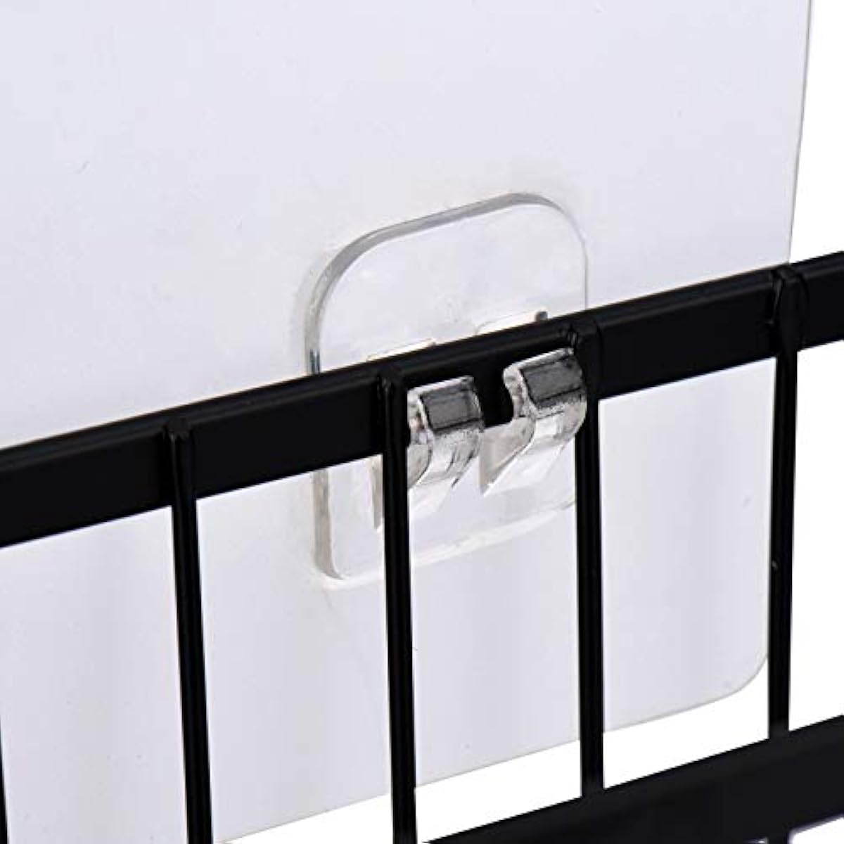 Adhesive Wall & Door Organiser Rack | No-Drill Kitchen & Bathroom Storage Basket — Black