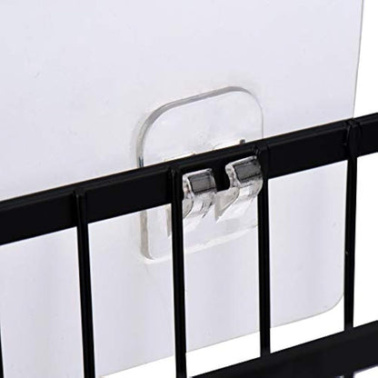 Adhesive Wall & Door Organiser Rack | No-Drill Kitchen & Bathroom Storage Basket — Black