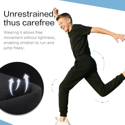 Kids Black Jogging Bottoms | Boys & Girls School PE Tracksuit Sweatpants — Ages 11–12