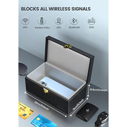 Faraday Box 3-Piece Set | Car Key Signal Blocker, RFID Anti-Theft Protection with Phone & Key Pouches