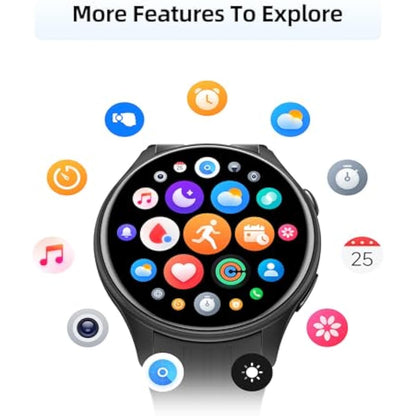 Parsonver Smart Watch with Built-in GPS | Bluetooth Calls | 100+ Sports | IP68 Waterproof | 43mm | Black