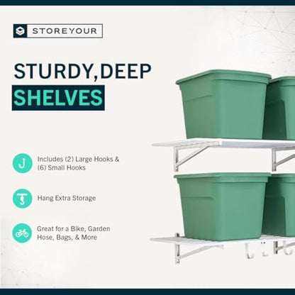 StoreYourBoard 2 Pack Heavy Duty Wall Shelves – 2ft x 4ft Garage Storage Shelving