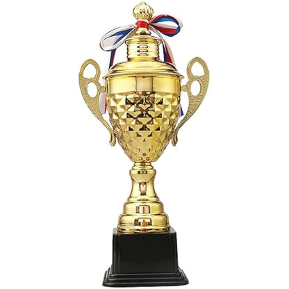Large Gold Award Trophy Cup 37cm | Metal Winner Trophy for Sports, Tournaments & Ceremonies
