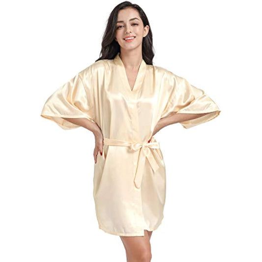 Satin Kimono Robe for Women & Girls | Bridal, Bridesmaid & Spa Bathrobe