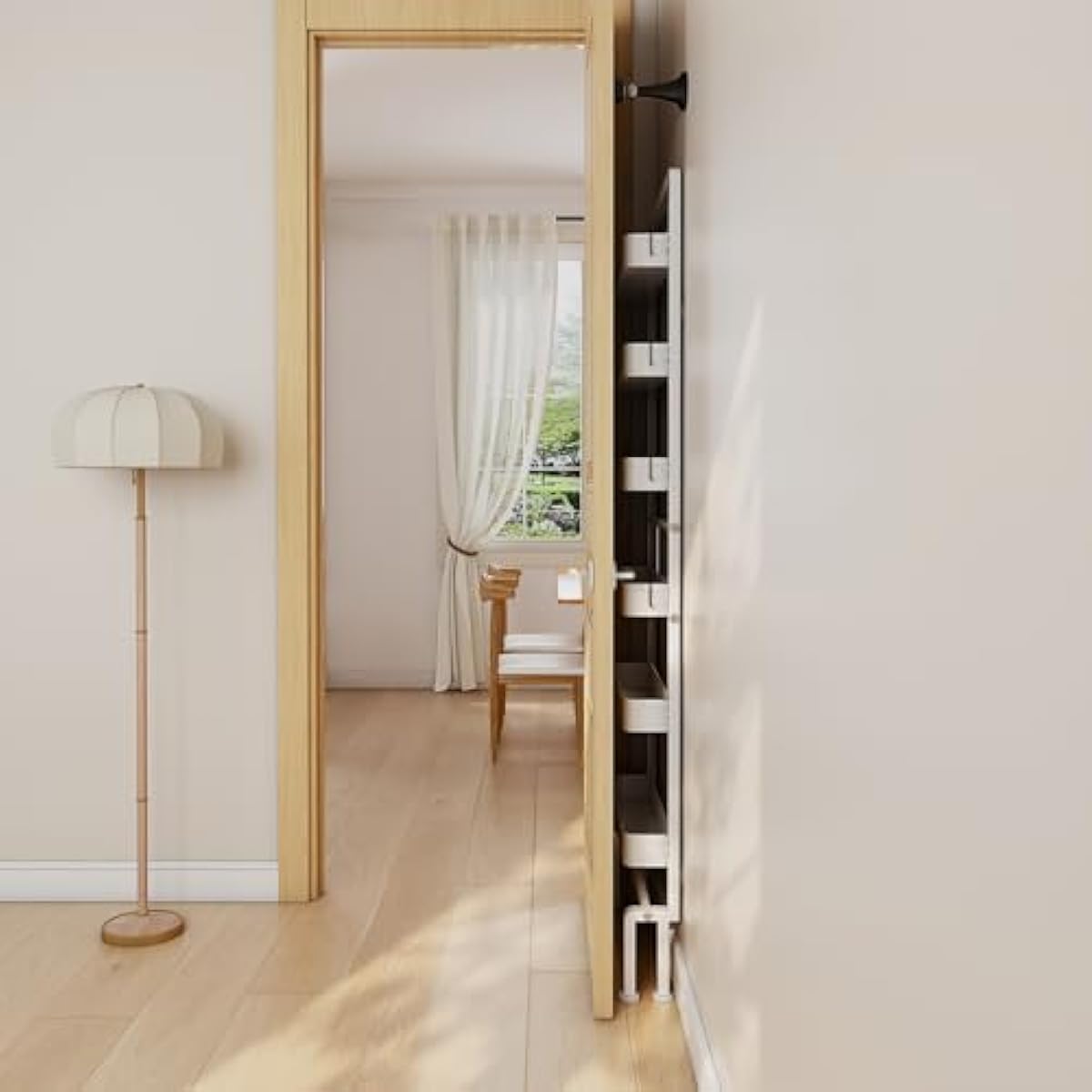 ABCOOL Behind Door Storage Organiser – 6 Tier Adjustable Hanging Basket Rack