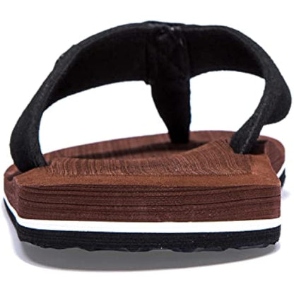 Men's Lightweight EVA Flip Flops | Soft Cushioned Beach & Casual Sandals — Brown & Grey
