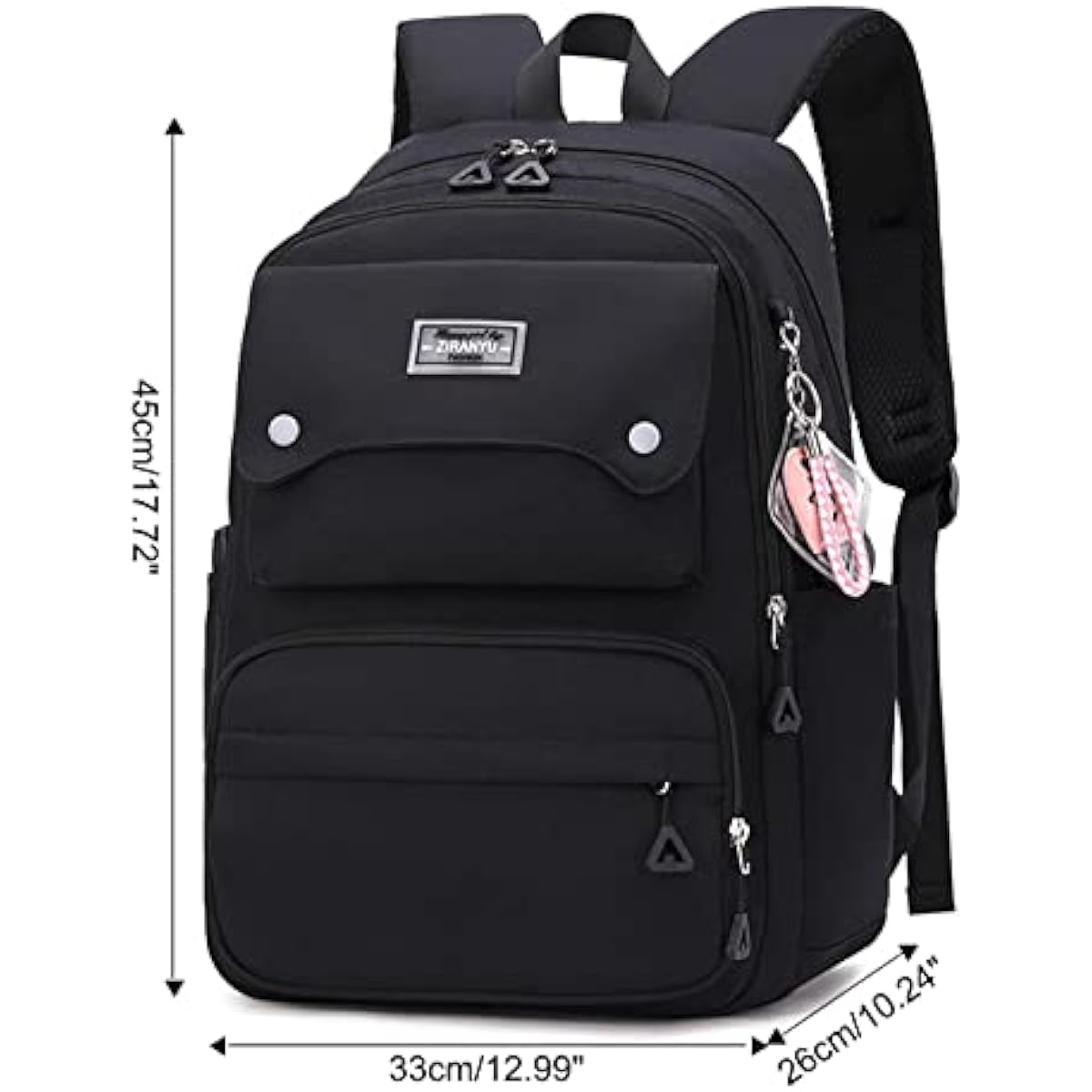 Women's & Teen Girls Laptop Backpack | 35L School & Travel Daypack with Anti-Theft Pocket — Grey