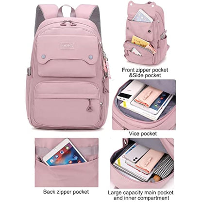 Women's & Teen Girls Laptop Backpack | 35L School & Travel Daypack with Anti-Theft Pocket — Grey