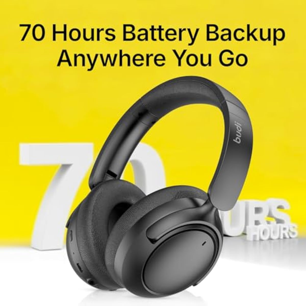 BUDI Wireless Stereo Earphones Black – EP51B Noise Cancelling Earbuds