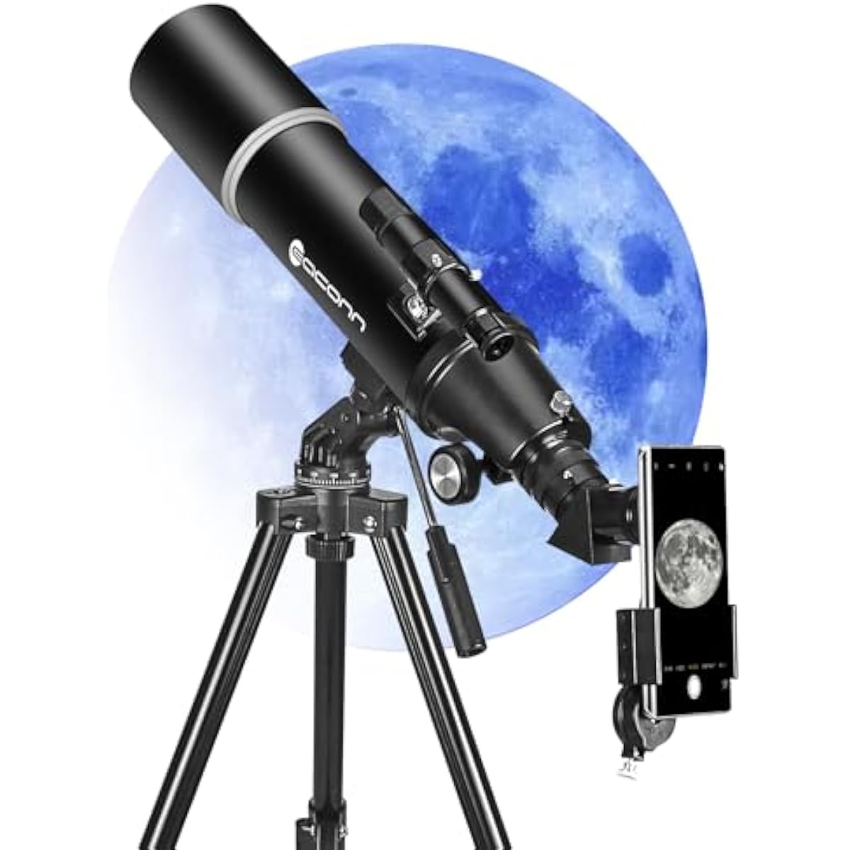 80mm Refractor Telescope – 600mm Portable Astronomy Telescope with Backpack