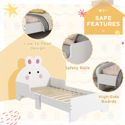 Zonekiz Rabbit‑Design Toddler Bed – Kids Bedroom Furniture (White)