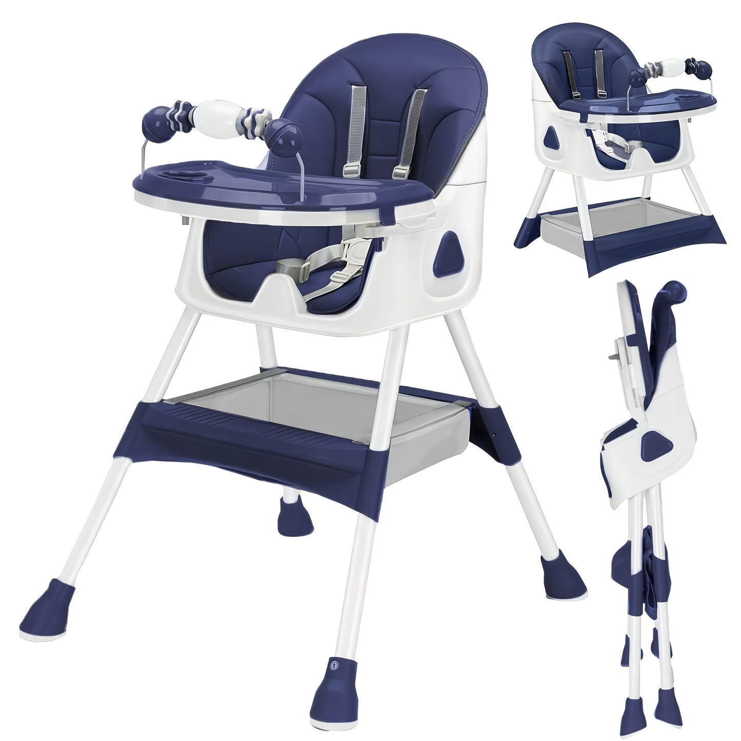 UBRAVOO Adjustable Multifunctional High Chair - Portable Baby Feeding Chair with Removable Tray & Safety Belt | UK