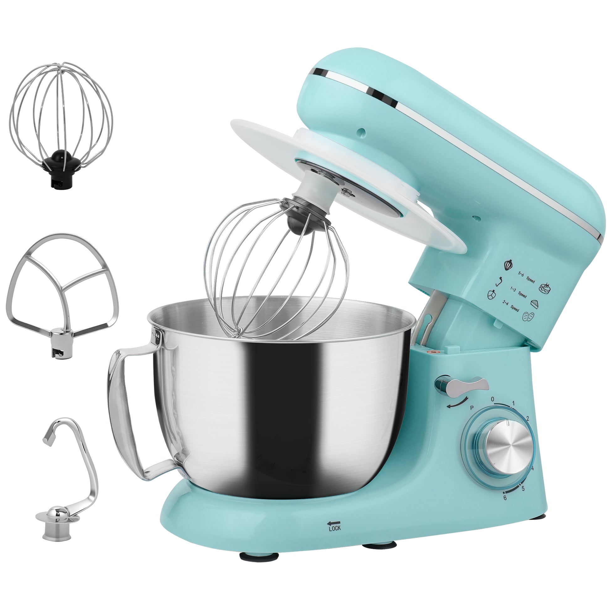 1300W Stand Mixer | 6-Speed Tilt-Head, Stainless Steel Bowl, Dough Hook, Whisk & Beater (Blue)