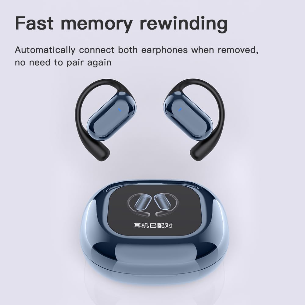 Q16S Pro Wireless Bluetooth Earphones – 70‑Hour Battery, Open‑Ear Design, Touch Control, IPX5 Water‑Resistant | UK