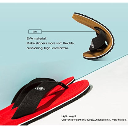 Men's Lightweight EVA Flip Flops | Soft Cushioned Beach & Casual Sandals — Brown & Grey