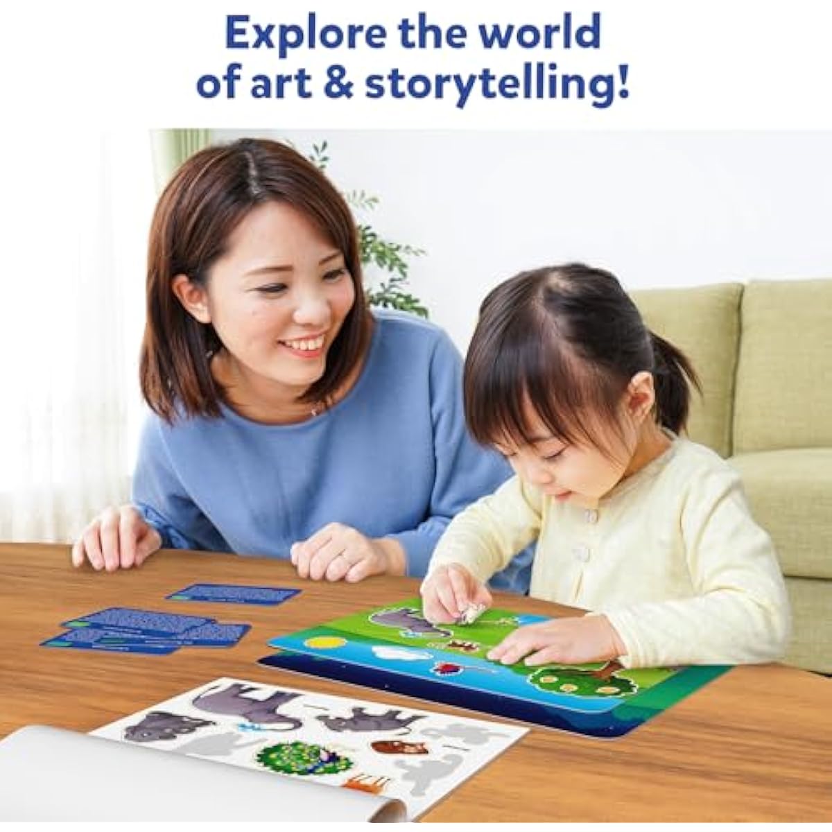 Kids Storytelling Activity Kit | 150+ Reusable Stickers, Mess-Free Creative Play — Ages 3–7
