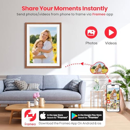 Frameo 15 Inch WiFi Digital Photo Frame – 32GB HD IPS Touchscreen with App Sharing
