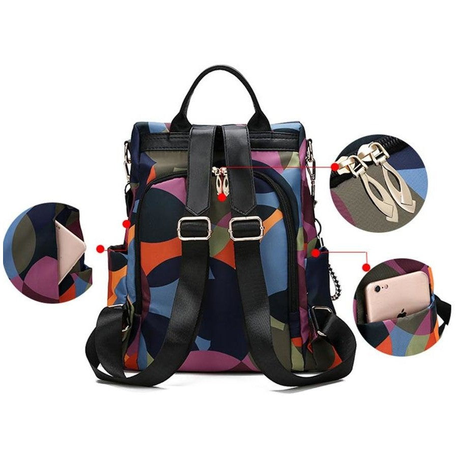 Women's Anti-Theft Backpack Purse | Waterproof Oxford Fabric, 2-Way Carry, Large Capacity — Travel, Work & Daily Use